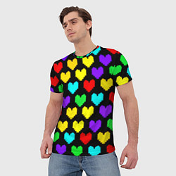 Футболка мужская Undertale heart pattern, цвет: 3D-принт — фото 2