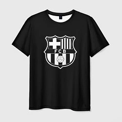 Футболка мужская Barcelona fc club белое лого, цвет: 3D-принт