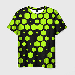 Футболка мужская Зеленые соты киберпанк, цвет: 3D-принт
