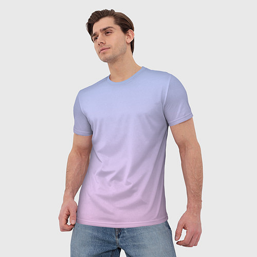 Мужская футболка Градиент лавандовый / 3D-принт – фото 3