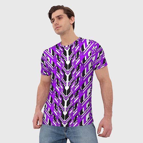 Мужская футболка Фиолетовая техно броня / 3D-принт – фото 3
