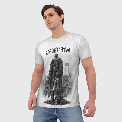 Мужская футболка Славянские воины - во славу рода / 3D-принт – фото 3