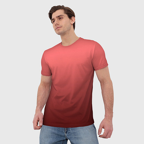 Мужская футболка Оттенок розовый антик градиент / 3D-принт – фото 3