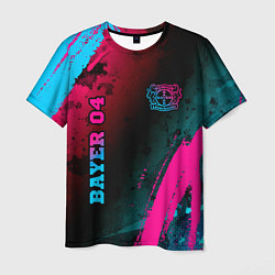 Футболка мужская Bayer 04 - neon gradient вертикально, цвет: 3D-принт