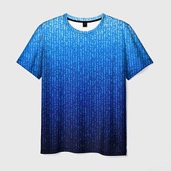 Футболка мужская Сине-голубой в вертикальную полоску, цвет: 3D-принт