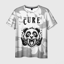 Футболка мужская The Cure рок панда на светлом фоне, цвет: 3D-принт