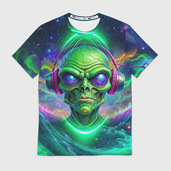 Футболка мужская Space DJ alien, цвет: 3D-принт