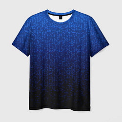 Футболка мужская Градиент мелкая мозаика сине-чёрный, цвет: 3D-принт