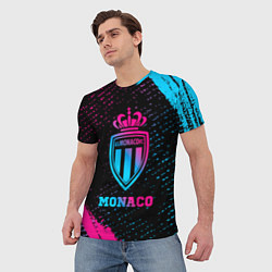 Футболка мужская Monaco - neon gradient, цвет: 3D-принт — фото 2