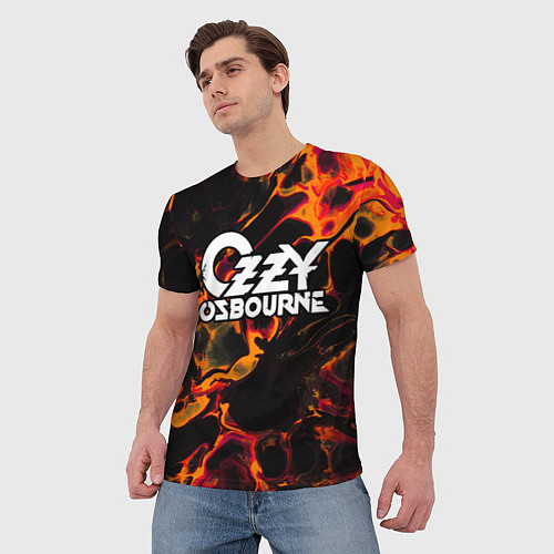 Мужская футболка Ozzy Osbourne red lava / 3D-принт – фото 3