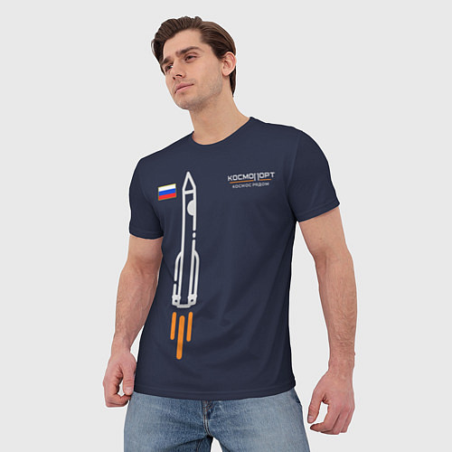 Мужская футболка Космопорт базовый 01 / 3D-принт – фото 3