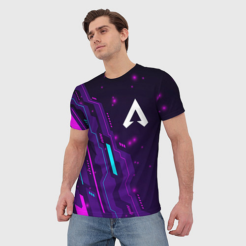 Мужская футболка Apex Legends neon gaming / 3D-принт – фото 3
