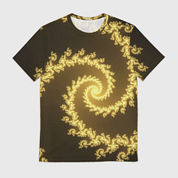 Футболка мужская Желтая спираль фракталов, цвет: 3D-принт