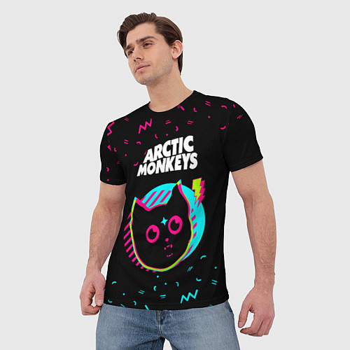 Мужская футболка Arctic Monkeys - rock star cat / 3D-принт – фото 3