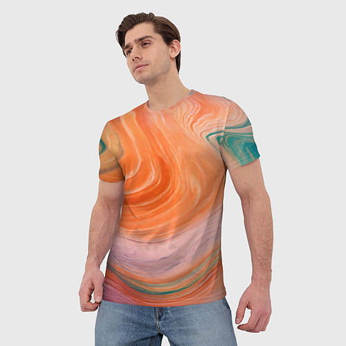 Мужская футболка Мраморный паттерн / 3D-принт – фото 3