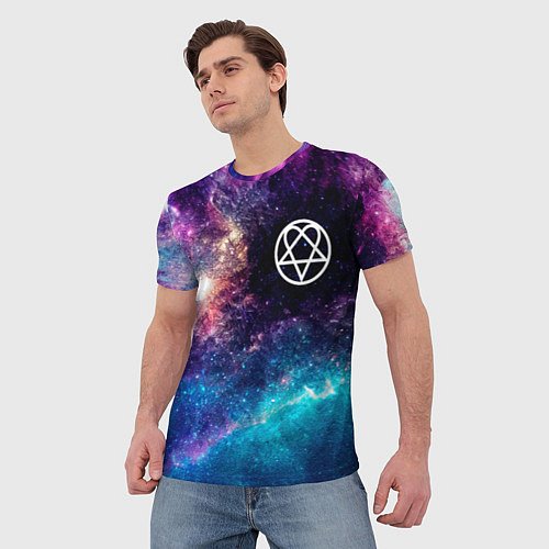 Мужская футболка HIM space rock / 3D-принт – фото 3