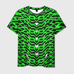 Футболка мужская Агрессивный зелёный паттерн, цвет: 3D-принт