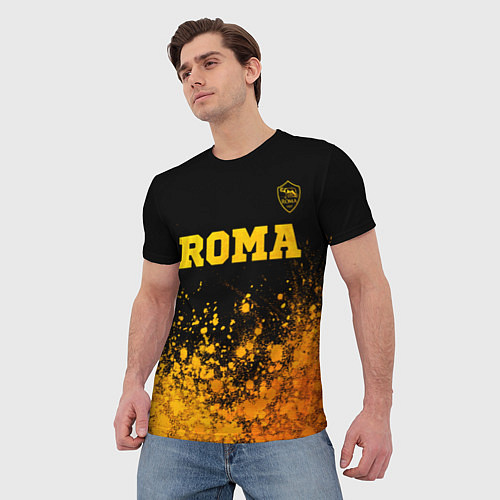 Мужская футболка Roma - gold gradient посередине / 3D-принт – фото 3