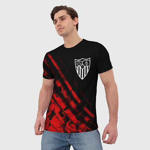 Мужская футболка Sevilla sport grunge / 3D-принт – фото 3