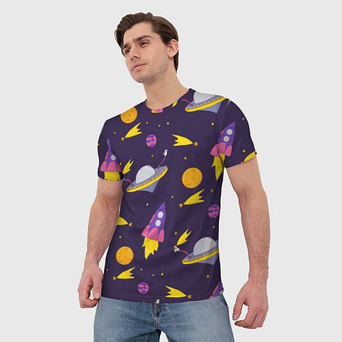 Мужская футболка Космические приключения / 3D-принт – фото 3