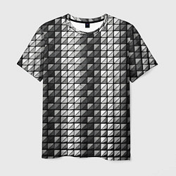 Футболка мужская Чёрно-белые квадраты, цвет: 3D-принт