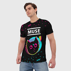 Футболка мужская Muse - rock star cat, цвет: 3D-принт — фото 2
