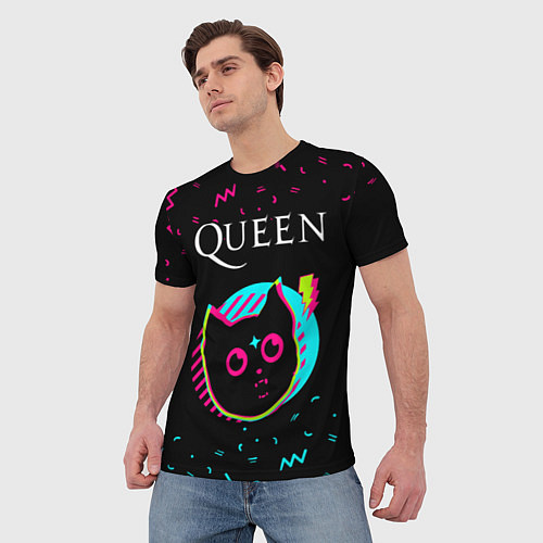 Мужская футболка Queen - rock star cat / 3D-принт – фото 3
