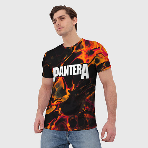 Мужская футболка Pantera red lava / 3D-принт – фото 3