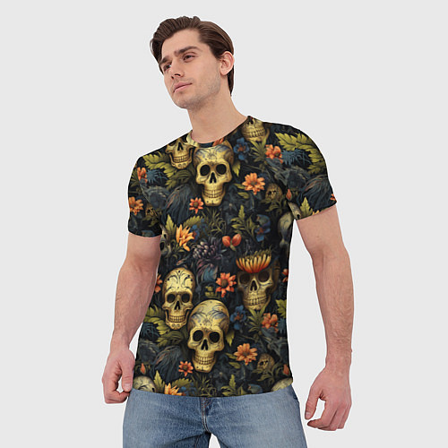 Мужская футболка Осень и черепа / 3D-принт – фото 3