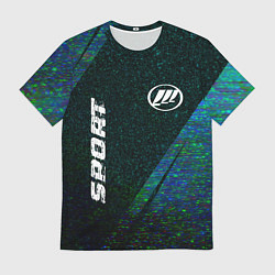 Футболка мужская Lifan sport glitch blue, цвет: 3D-принт