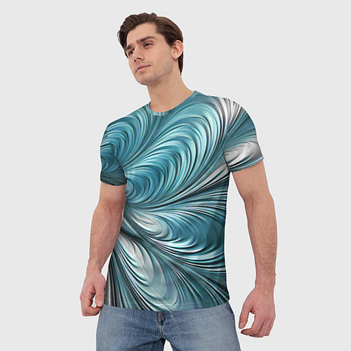 Мужская футболка Металлические завитки узоры / 3D-принт – фото 3