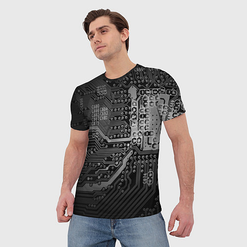 Мужская футболка Микросхема плата / 3D-принт – фото 3