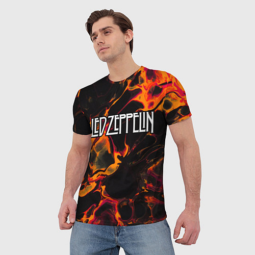 Мужская футболка Led Zeppelin red lava / 3D-принт – фото 3
