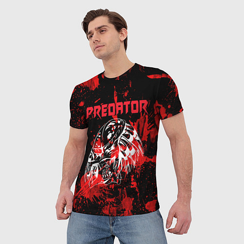 Мужская футболка Predator blood / 3D-принт – фото 3
