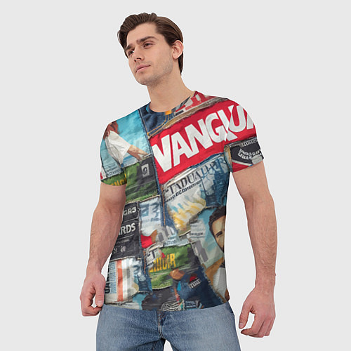 Мужская футболка Vanguard collage - ai art patchwork / 3D-принт – фото 3