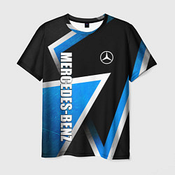 Футболка мужская Mercedes - blue metal, цвет: 3D-принт