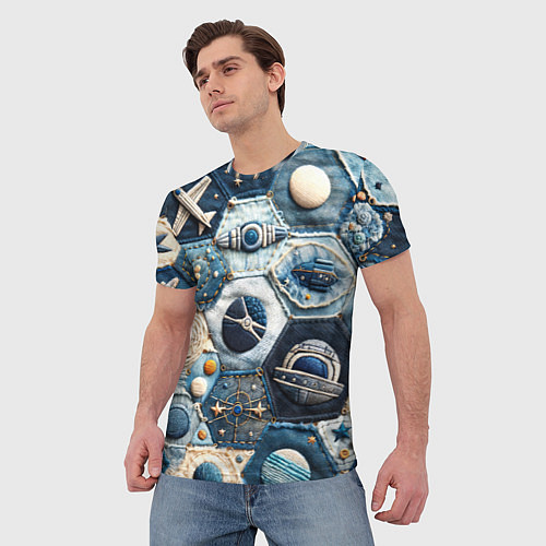 Мужская футболка Пэчворк с авиацией / 3D-принт – фото 3