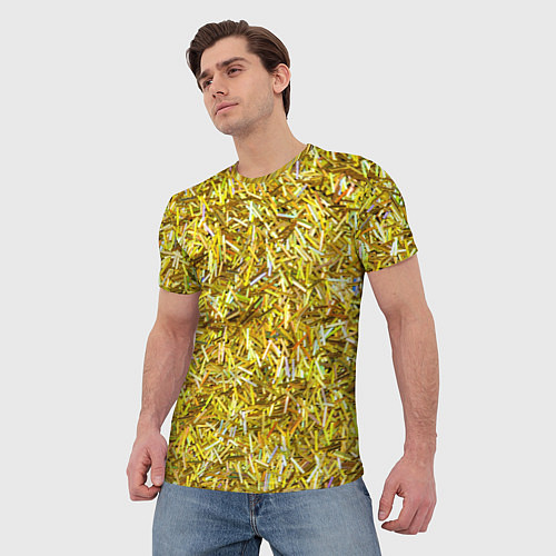 Мужская футболка Золотые ленточки / 3D-принт – фото 3
