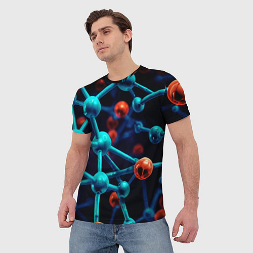 Мужская футболка Молекулы под микроскопом / 3D-принт – фото 3