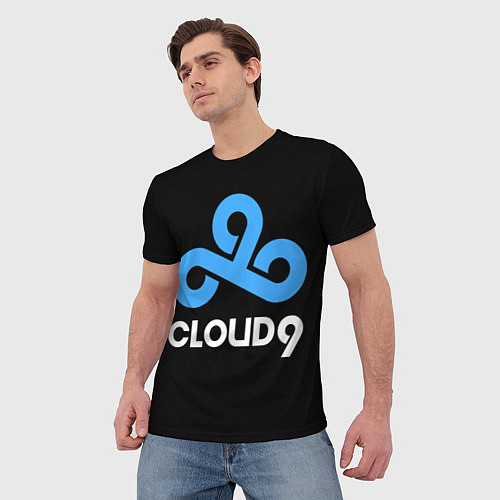 Мужская футболка Cloud9 - esports logo / 3D-принт – фото 3