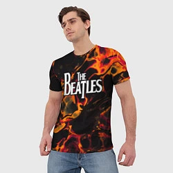 Футболка мужская The Beatles red lava, цвет: 3D-принт — фото 2