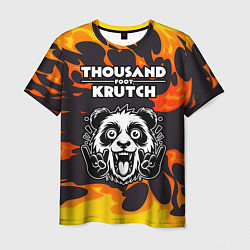 Футболка мужская Thousand Foot Krutch рок панда и огонь, цвет: 3D-принт