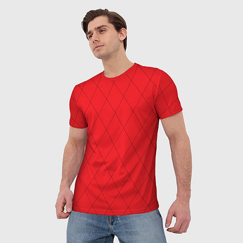 Мужская футболка Алый арлекин / 3D-принт – фото 3