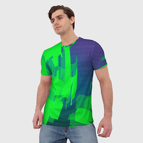 Мужская футболка Зеленый фиолет / 3D-принт – фото 3