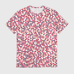 Футболка мужская Паттерн соты розовый, цвет: 3D-принт