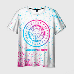 Футболка мужская Leicester City neon gradient style, цвет: 3D-принт