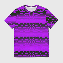 Футболка мужская Чёрные полосы на фиолетовом фоне, цвет: 3D-принт