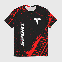 Футболка мужская Tesla red sport tires, цвет: 3D-принт