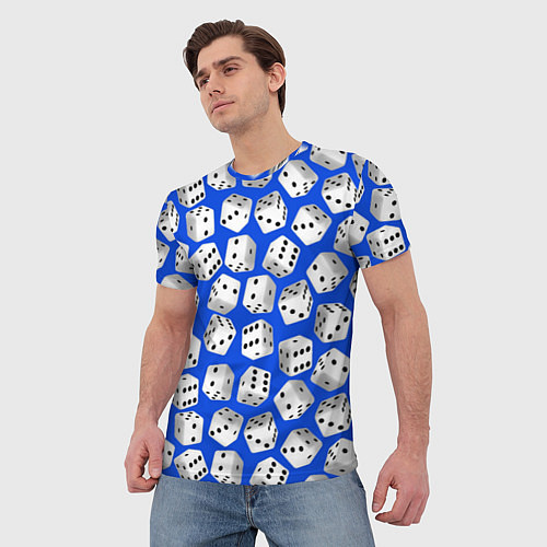 Мужская футболка Игральные кубики узор / 3D-принт – фото 3