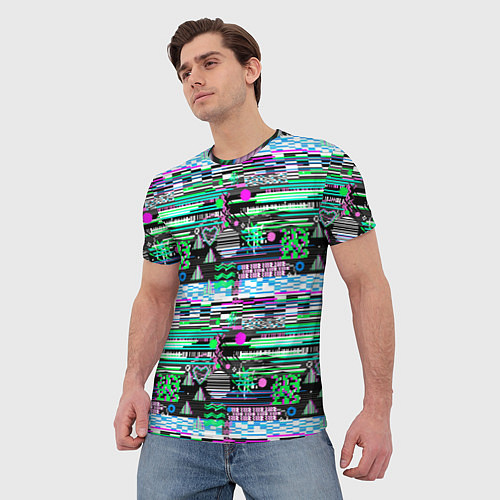Мужская футболка Abstract color pattern / 3D-принт – фото 3